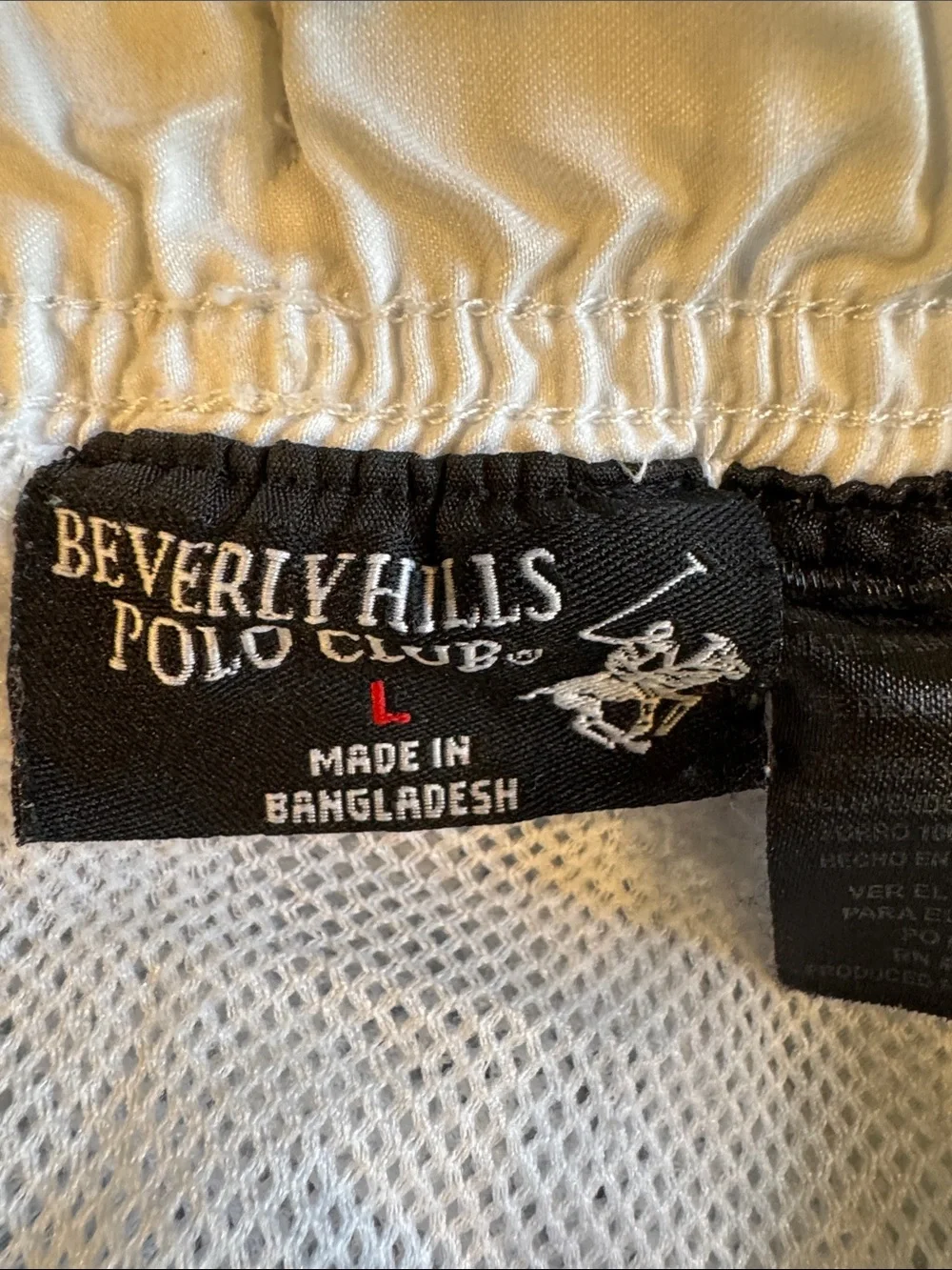 Beverly Hills Polo Club Light Blue Cargo Swim Shorts with White Drawstring